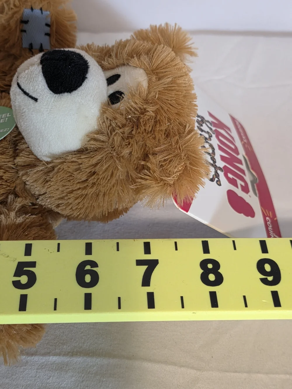 NWT KONG Wild Knots Bear Patches Dog Toy Small/Medium Light Brown Squeaks Soft